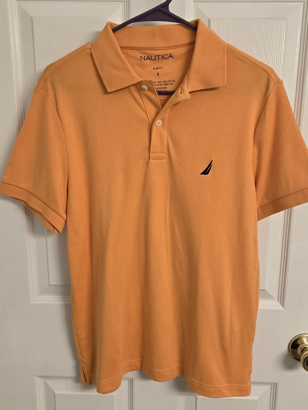 Nautica Men’s Slim Fit Orange Polo Size Small